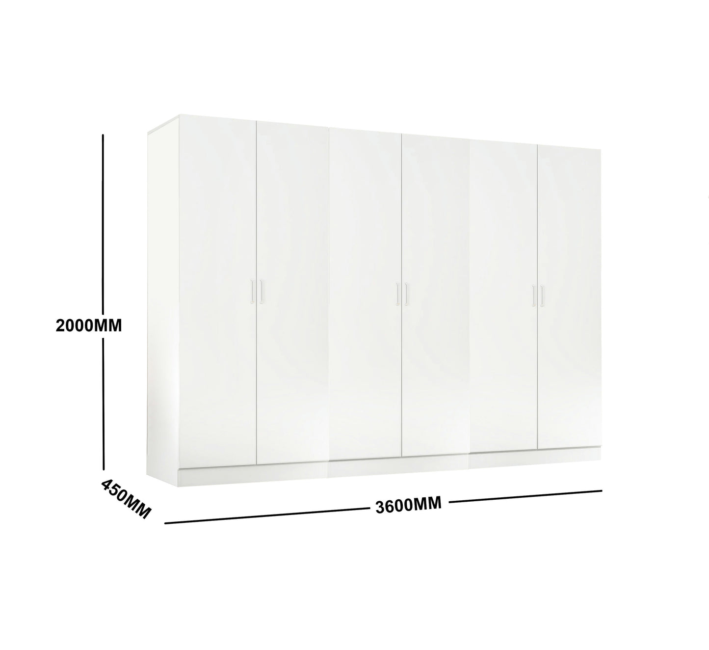 (Brisbane Only) 5-Tier Storage Wardrobe Cabinet White 1200 x 2000 x 450mm