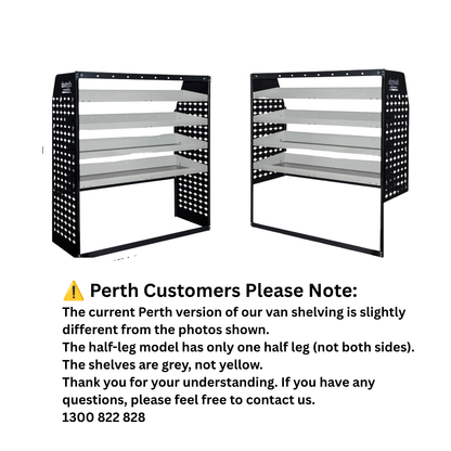 Van Shelving Unit 4-Tier Full Leg Metal 108cm x 117cm x 33cm