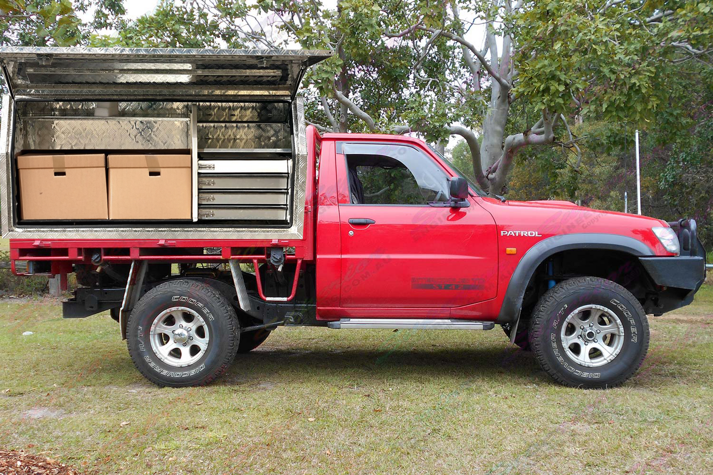 Aluminium Checkerplate UTE Tool Box 170cm with 4 Drawers and Shelf