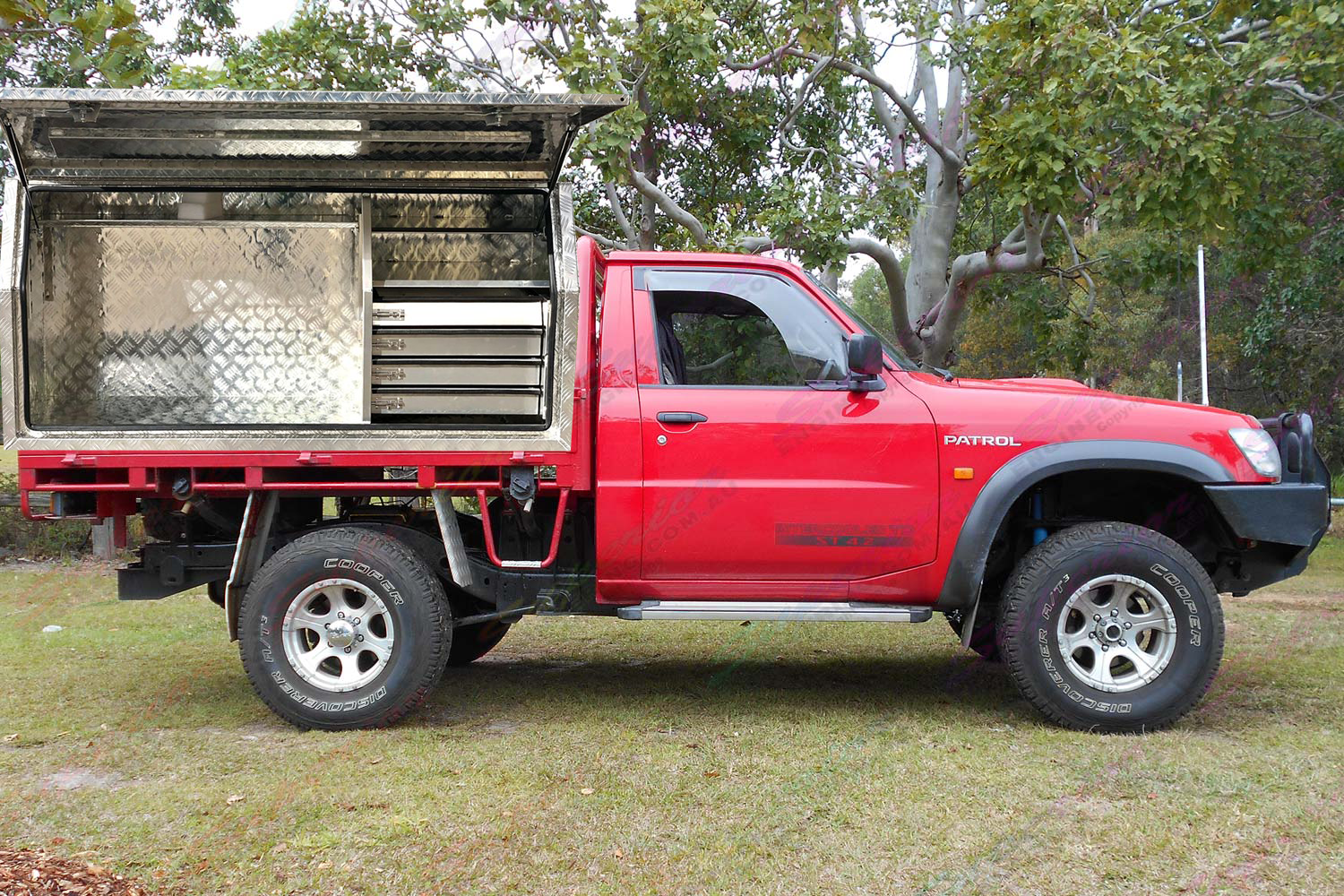 (Full Open) 170cm Aluminium Tool Box UTE Trailer Storage (4x drawers + Adjustable Shelf)