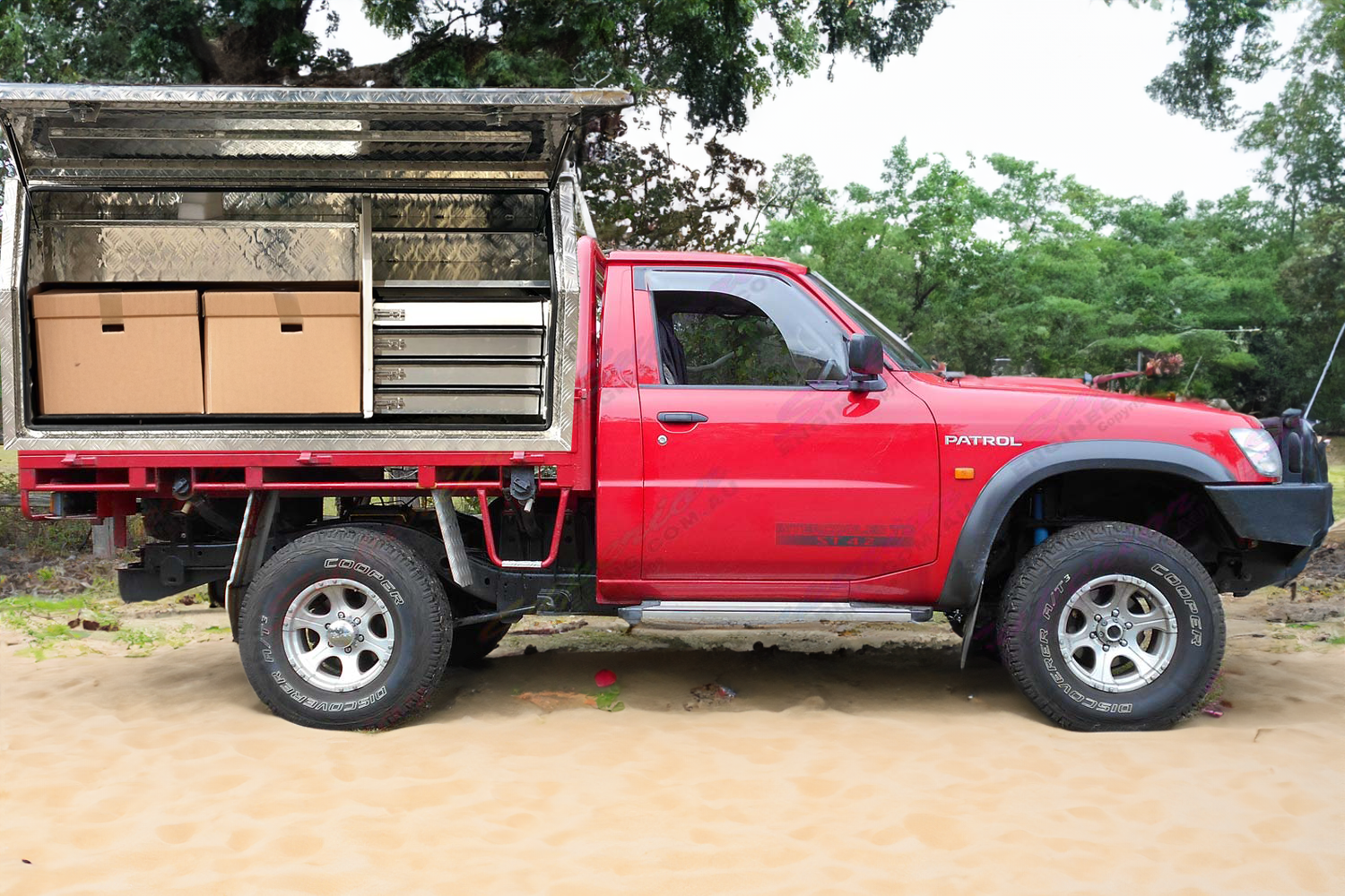 (Full Open) 170cm Aluminium Tool Box UTE Trailer Storage (4x drawers + Adjustable Shelf)