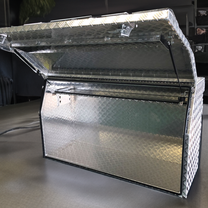 (Full Open) 145cm Aluminium Checkerplate Tool Box UTE Trailer Storage ...