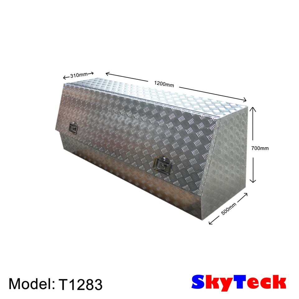 120CM ALUMINIUM CHECKERPLATE TOOL BOX UTE TRAILER STORAGE