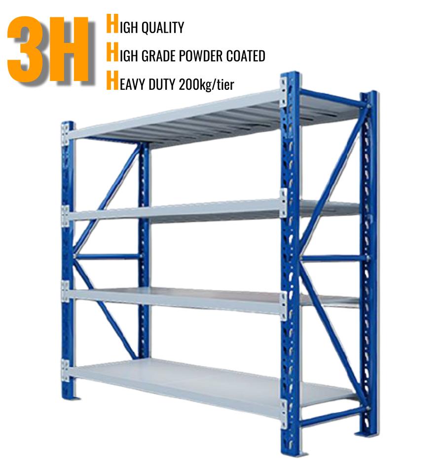 4.5M(L) X 2.4M(H) X 0.6M(D) SHELVES RACKING METAL STEEL CHARCOAL 4524