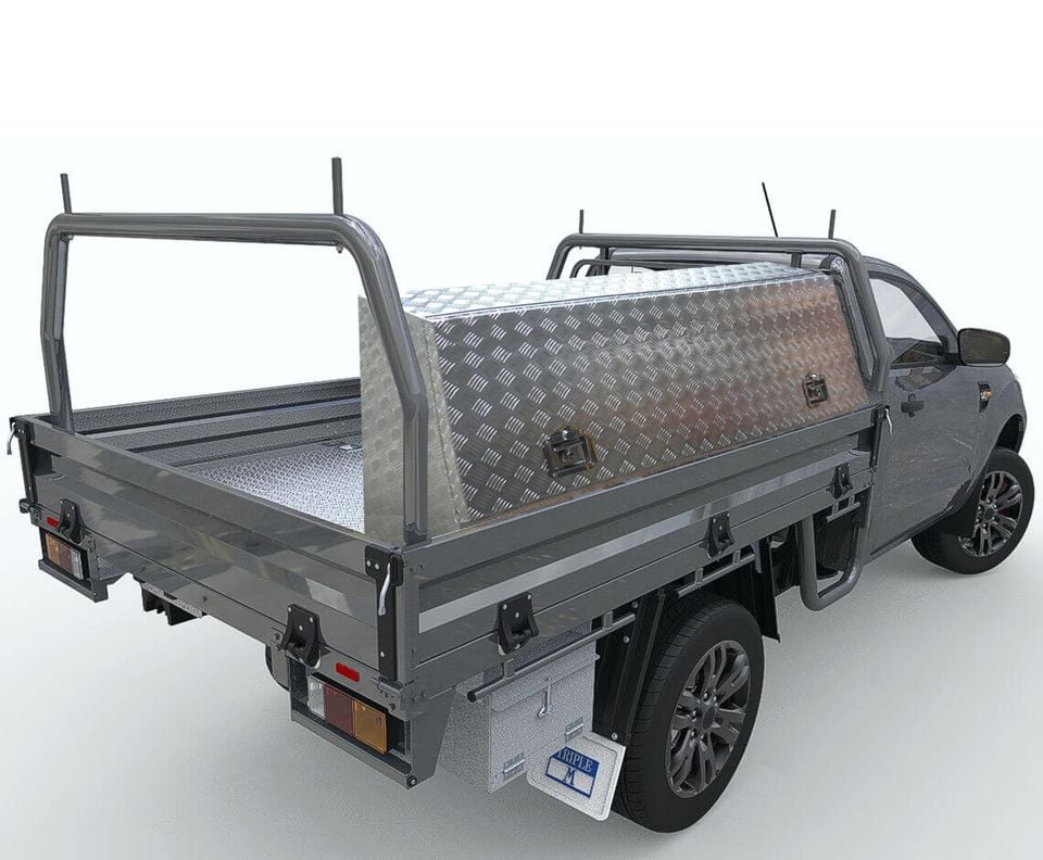 120CM ALUMINIUM CHECKERPLATE TOOL BOX UTE TRAILER STORAGE