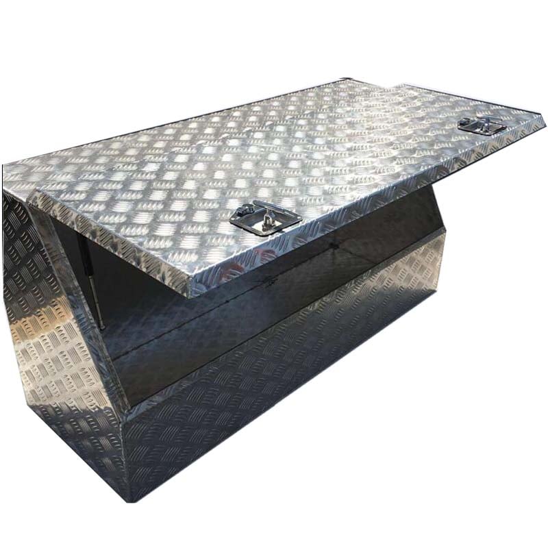 120CM   Aluminum Checkerplate Tool Box for UTE & Trailer Storage (Sliver)