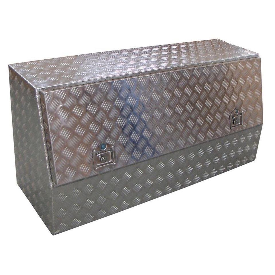 120CM   Aluminum Checkerplate Tool Box for UTE & Trailer Storage (Sliver)