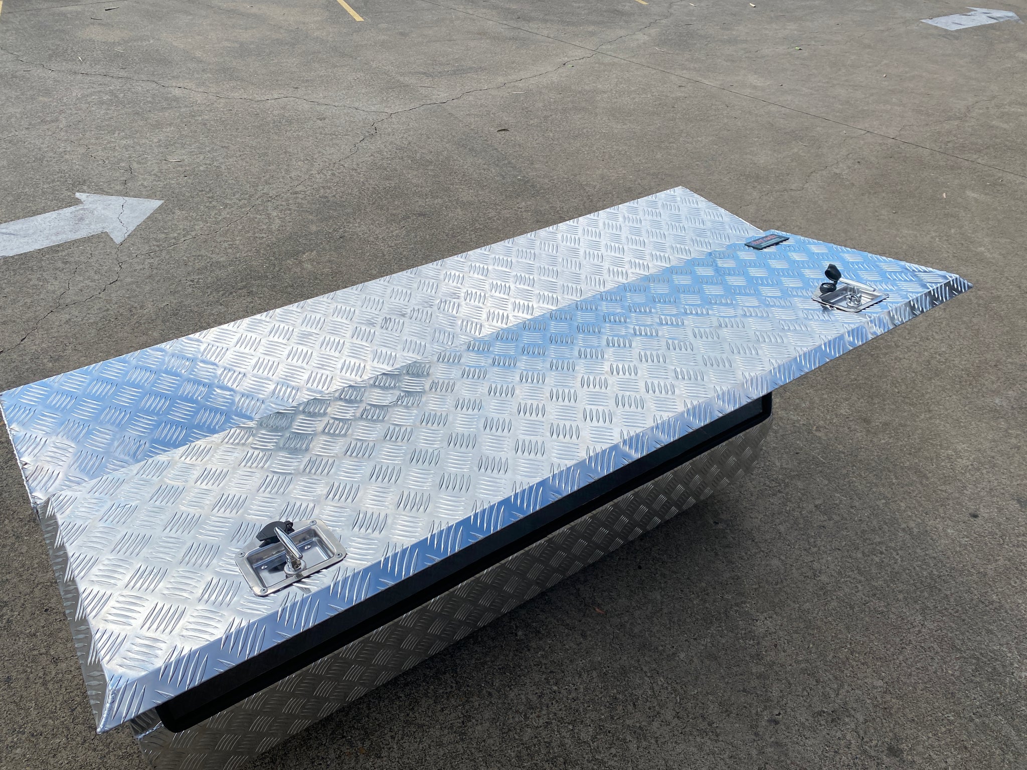 170CM ALUMINIUM CHECKERPLATE TOOL BOX UTE TRAILER STORAGE