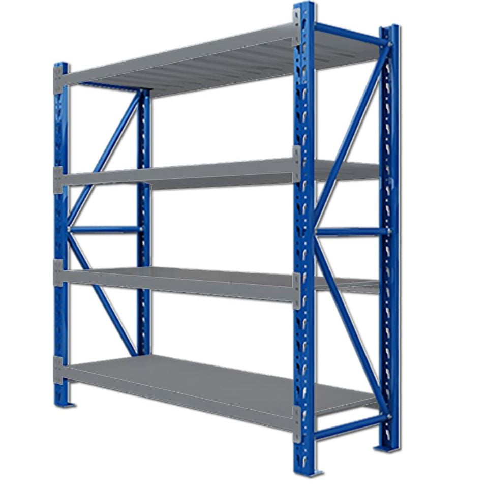 1.2M(L) X 2.4M(H) X 0.6M(D) HEAVY DUTY SHELVES RACKING METAL STEEL Blue and White 1224