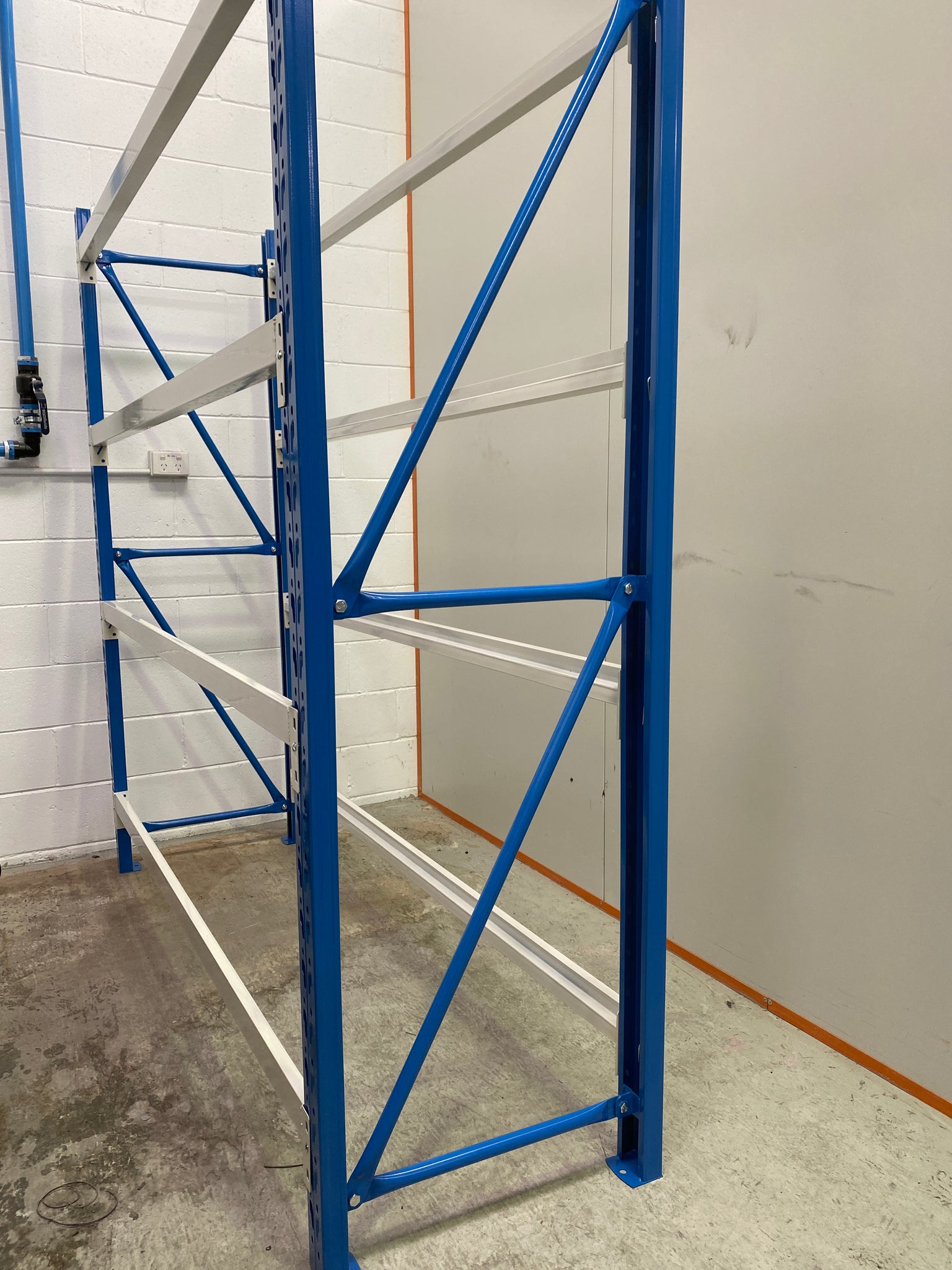 2M(L) X 1.5M(H) X 0.6M(D) SHELVES RACKING METAL STEEL BLUE AND ORANGE 2015