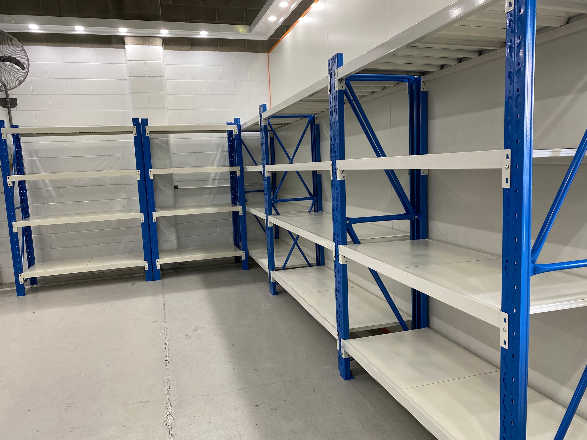 2M(L) X 1.5M(H) X 0.6M(D) SHELVES RACKING METAL STEEL BLUE AND ORANGE 2015