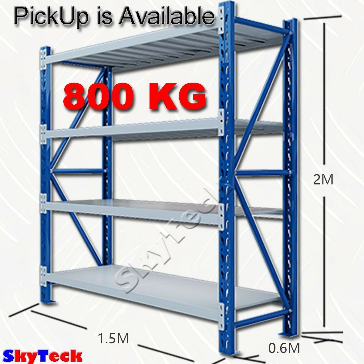 2.4M(L) X 1.5M(H) X 0.6M(D) SHELVES RACKING METAL STEEL CHARCOAL 2415