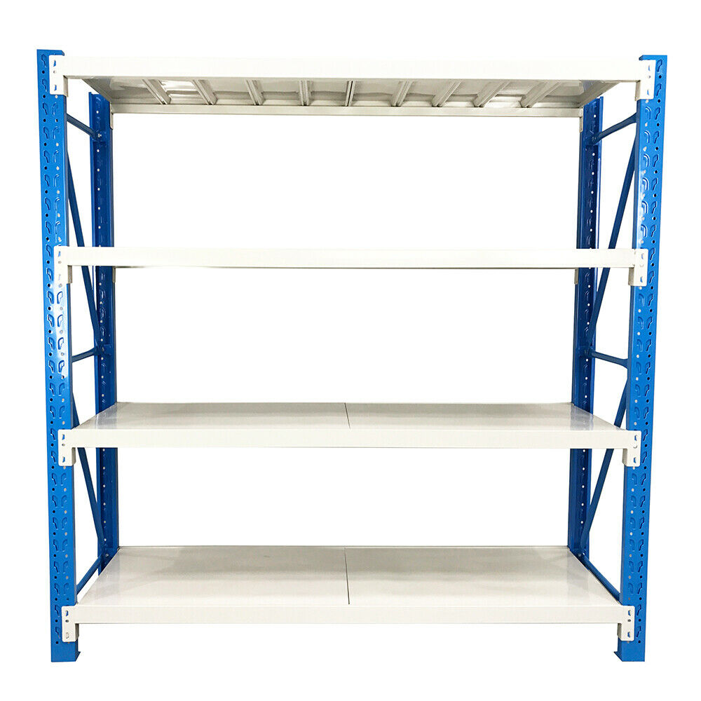 4M(L) X 2.4M(H) X 0.6M(D) SHELVES RACKING METAL STEEL BLUE AND ORANGE 4024