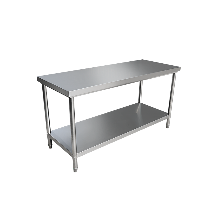 150CM(L) X 60CM(D) X 90CM(H) STAINLESS STEEL METAL 2 TIER WORKBENCH KITCHEN BENCH STORAGE