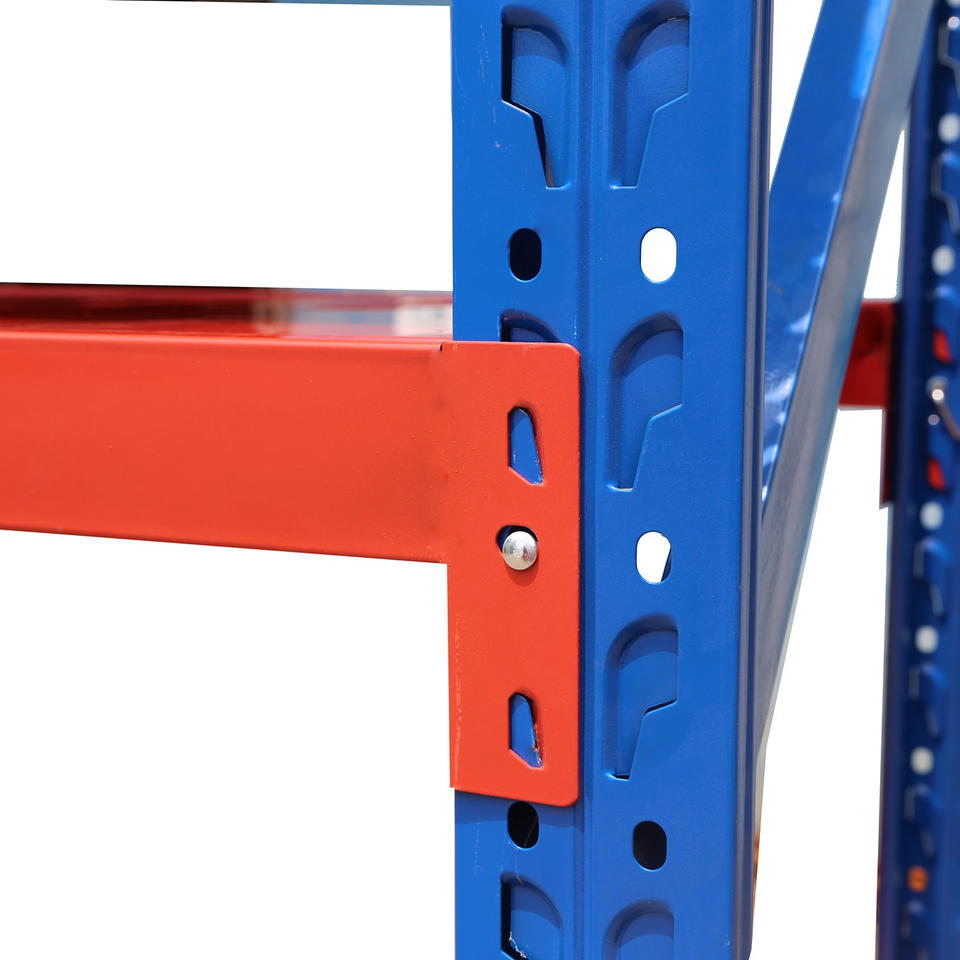 4.5M(L) X 2.4M(H) X 0.6M(D) SHELVES RACKING METAL STEEL BLUE AND ORANGE 4524