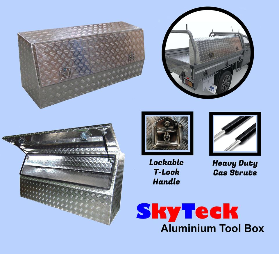 145CM Aluminum Checkerplate Tool Box for UTE & Trailer Storage (Sliver)