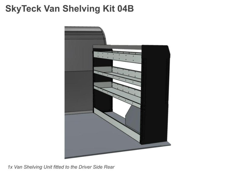 METAL VAN SHELVING 4 TIER SHELF COMPLETE UNIT 126CM(L) X 117CM(H) X 33CM(D) VS307 Full Leg
