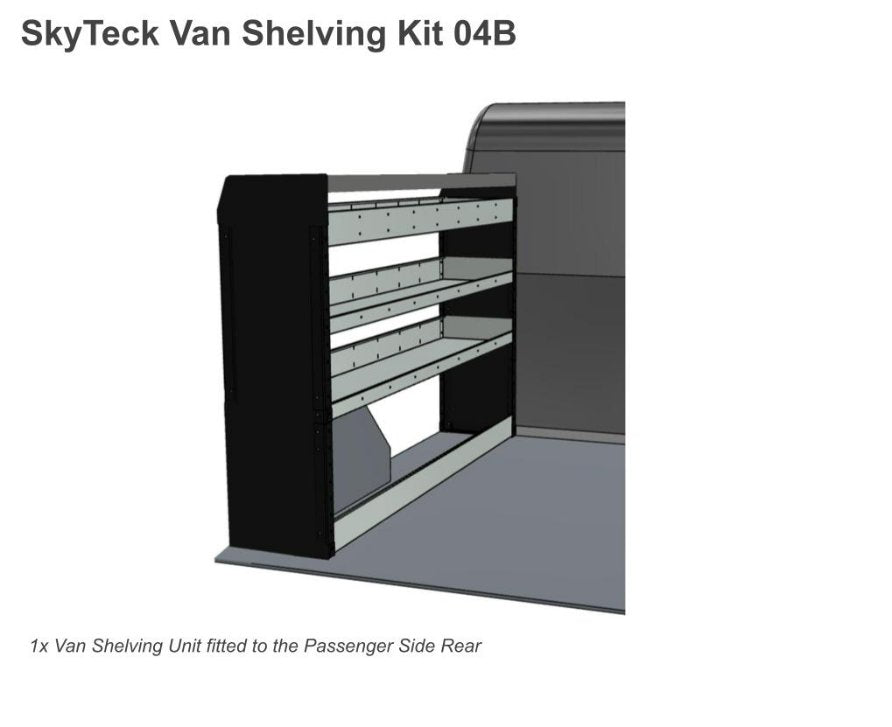 METAL VAN SHELVING 4 TIER SHELF COMPLETE UNIT 126CM(L) X 117CM(H) X 33CM(D) VS307 Full Leg