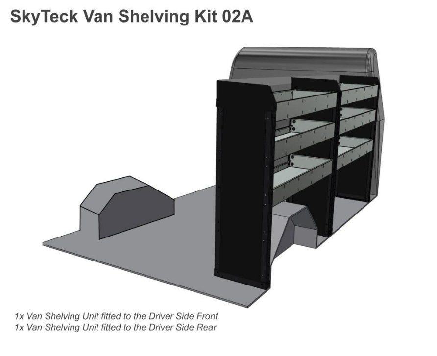 METAL VAN SHELVING 4 TIER SHELF COMPLETE UNIT 85CM(L) X 117CM(H) X 33CM(D) VS301 Full Leg