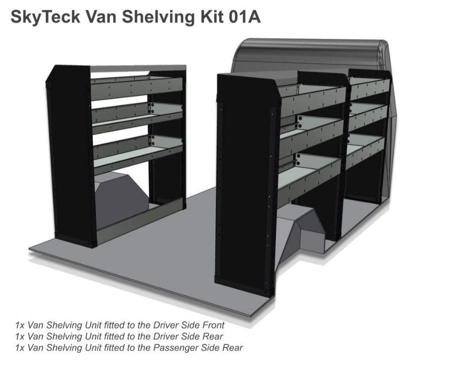 METAL VAN SHELVING 4 TIER SHELF COMPLETE UNIT 85CM(L) X 117CM(H) X 33CM(D) VS301 Full Leg
