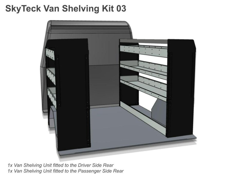 METAL VAN SHELVING 4 TIER SHELF COMPLETE UNIT 85CM(L) X 117CM(H) X 33CM(D) VS301 Full Leg