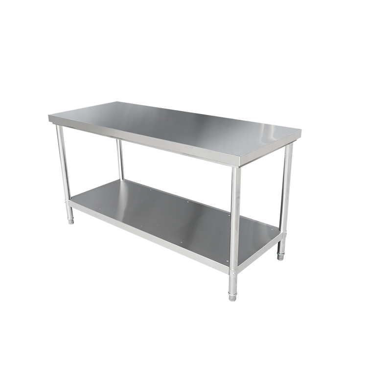 120CM(L) X 60CM(D) X 90CM(H) STAINLESS STEEL METAL 2 TIER WORKBENCH KITCHEN BENCH STORAGE