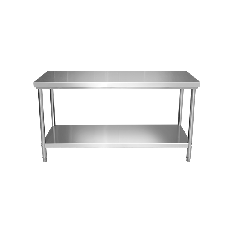 120CM(L) X 60CM(D) X 90CM(H) STAINLESS STEEL METAL 2 TIER WORKBENCH KITCHEN BENCH STORAGE