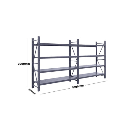 Steel Double Bay Shelving Unit 4M x 2M x 0.6M Charcoal