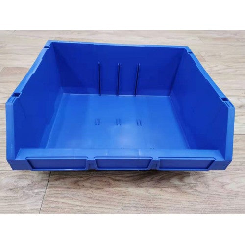 Stackable Plastic Storage Bin with Label Cover, Blue – PK010