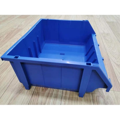 Stackable Plastic Storage Bin with Label Cover, Blue – PK010