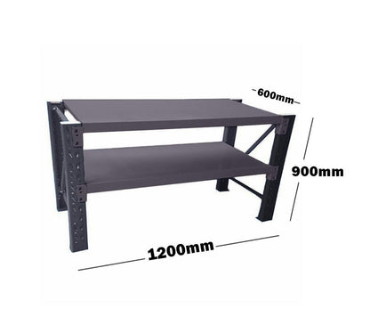 Heavy Duty Metal 2-Tier Workbench 1.2m – Charcoal