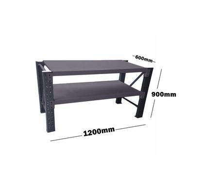 Heavy Duty Metal 2-Tier Workbench 1.2m – Charcoal
