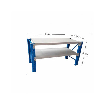 Metal 2-Tier Workbench 1.2m | Heavy Duty Steel | Blue & Grey