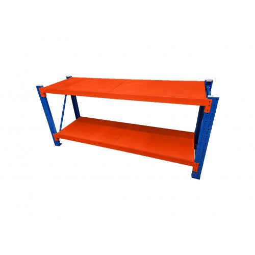 1.2M HEAVY DUTY METAL 2 TIER WORKBENCH UNIT BLUE & ORANGE 6912BO