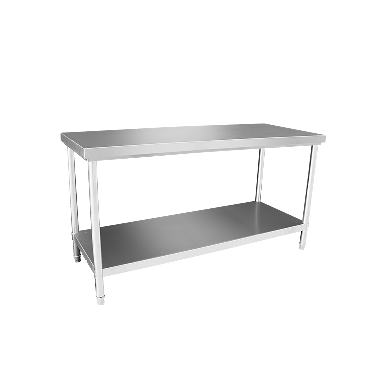 120CM(L) X 60CM(D) X 90CM(H) STAINLESS STEEL METAL 2 TIER WORKBENCH KITCHEN BENCH STORAGE