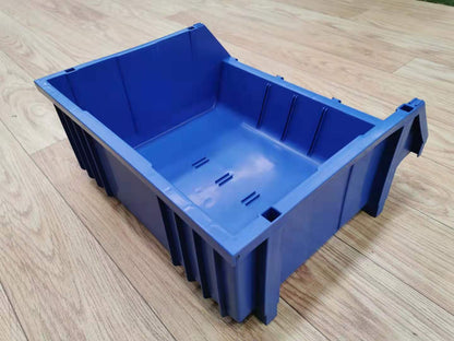 Stackable Plastic Storage Bin with Label Cover, Blue – PK010