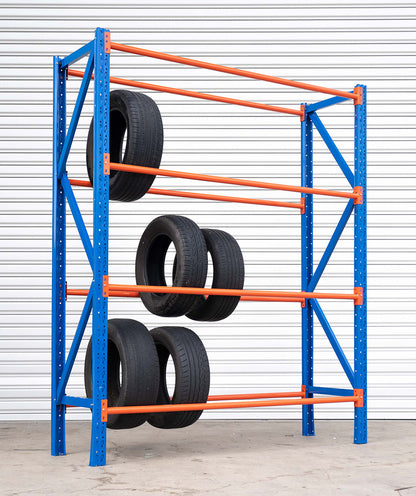 Heavy Duty Tyre Rack 2m x 2.4m | 4-Shelf Steel Storage System