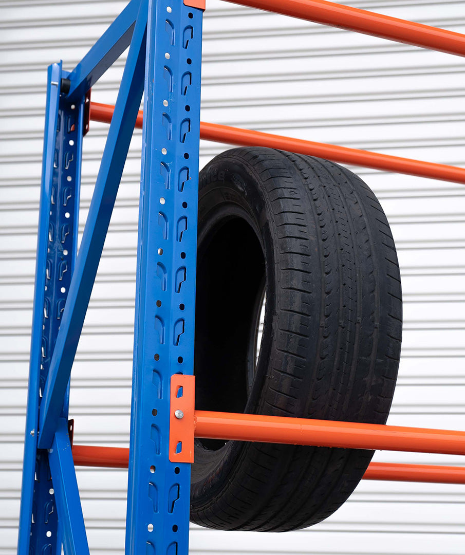 (Brisbane & Sydney Only) HEAVY DUTY TYRE RACK 2M X 2.4M BLUE & ORANGE ...