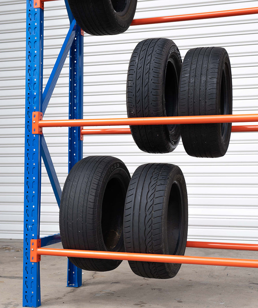 (Brisbane & Sydney Only) HEAVY DUTY TYRE RACK 2M X 2.4M BLUE & ORANGE ...