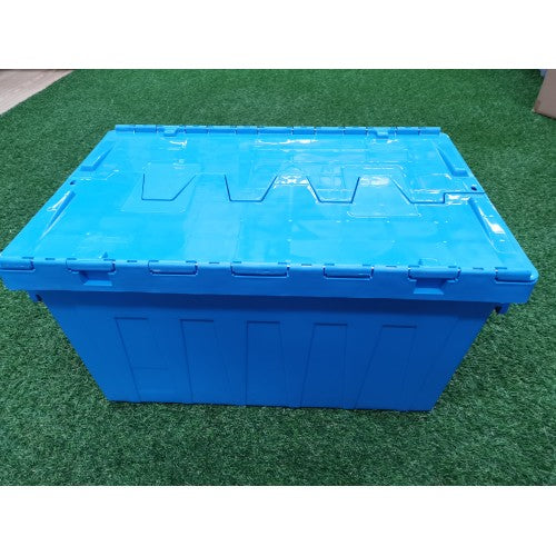 Plastic Storage Tub with Lid 60x40x31cm Blue Stackable