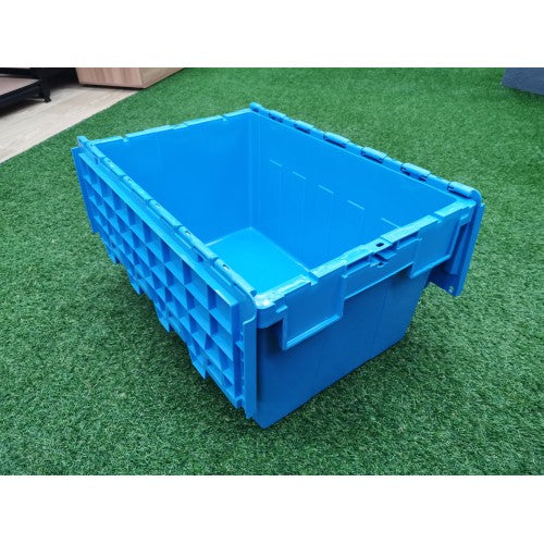 Plastic Storage Tub with Lid 60x40x31cm Blue Stackable