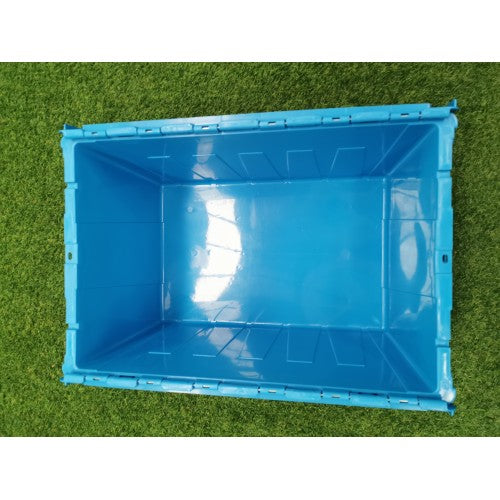 Plastic Storage Tub with Lid 60x40x31cm Blue Stackable