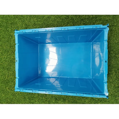 Plastic Storage Tub with Lid 60x40x31cm Blue Stackable