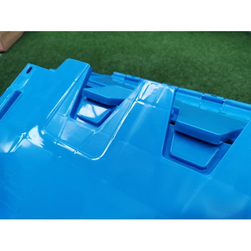 Plastic Storage Tub with Lid 60x40x31cm Blue Stackable