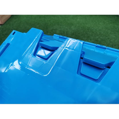 Plastic Storage Tub with Lid 60x40x31cm Blue Stackable