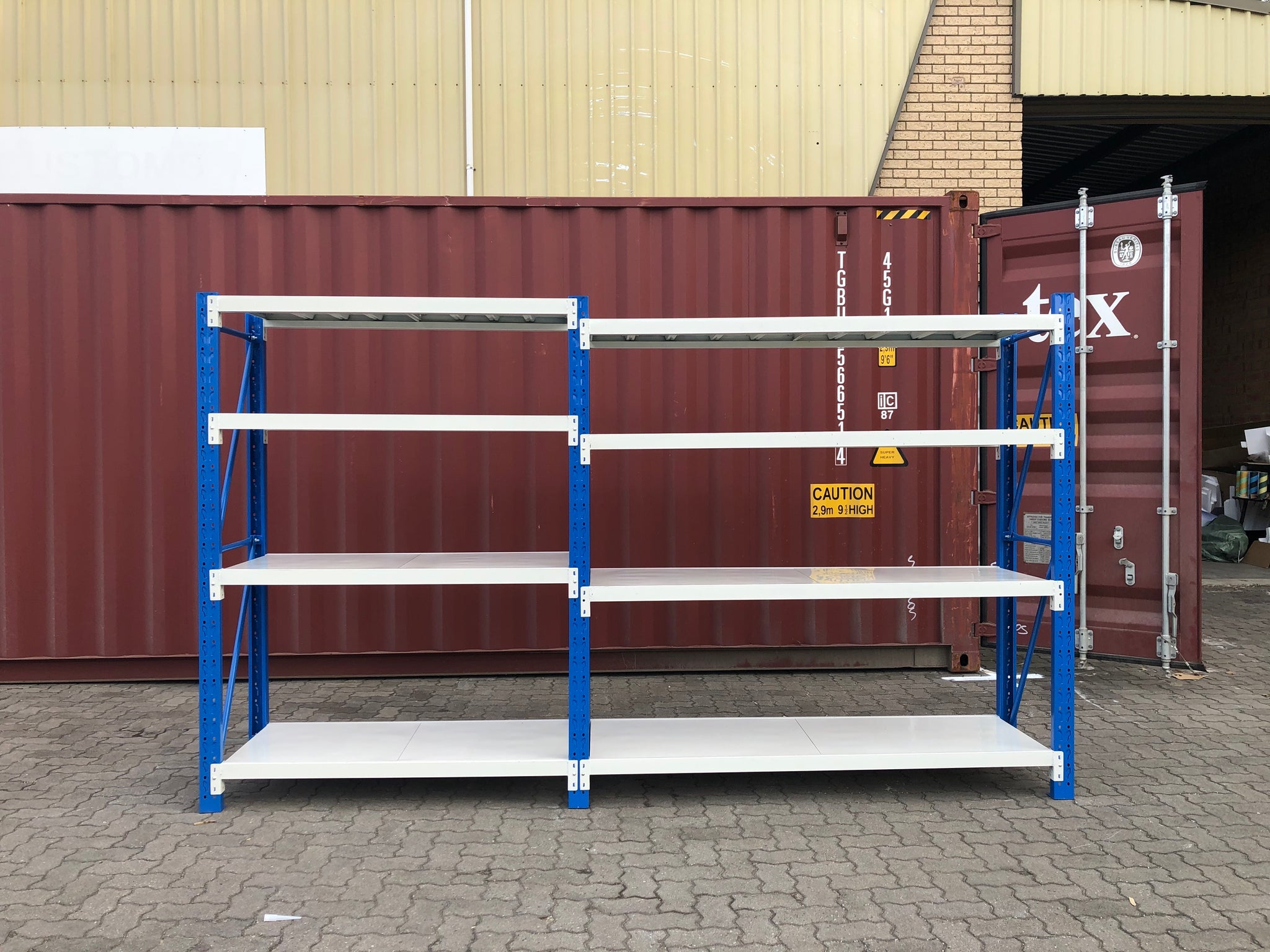 4.5M(L) X 2.4M(H) X 0.6M(D) SHELVES RACKING METAL STEEL CHARCOAL 4524