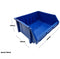 Stackable Plastic Storage Bin with Label Cover, Blue – PK010