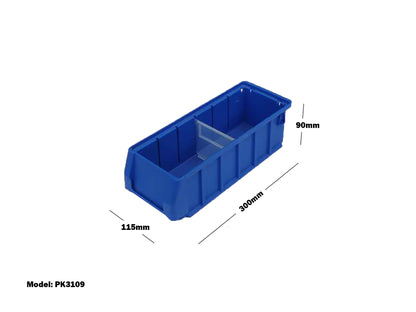 BLUE PLASTIC STACKABLE SPACE SAVING STORAGE BIN PK3109