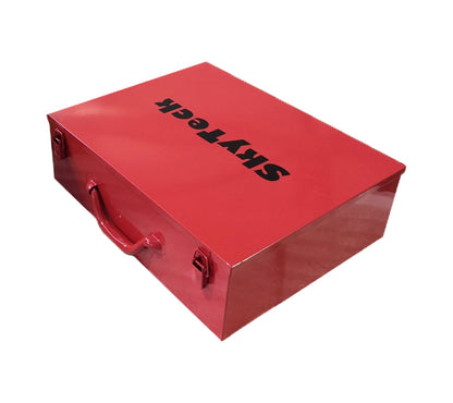 2-Tier Metal Screw and Parts Organiser Tool Box with Colour-Coded Bins