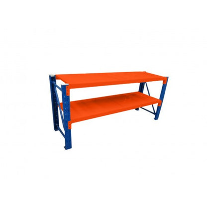 Heavy Duty Metal 2-Tier Workbench 1.5M — Blue and Orange